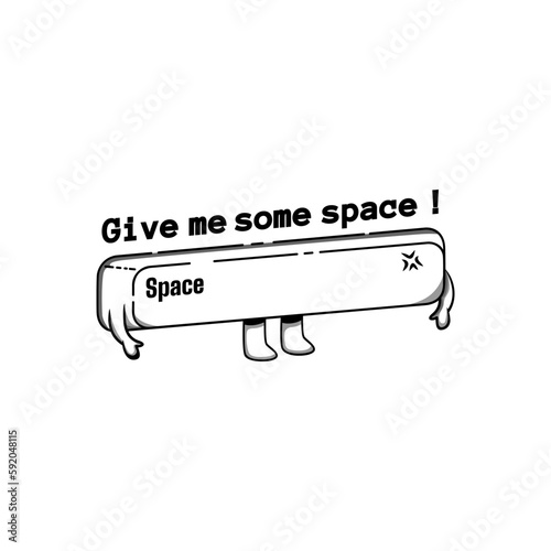 Give Me Some Space, Space and Astronaut Typography Quote Design for T-Shirt, Mug, Poster or Other Merchandise.