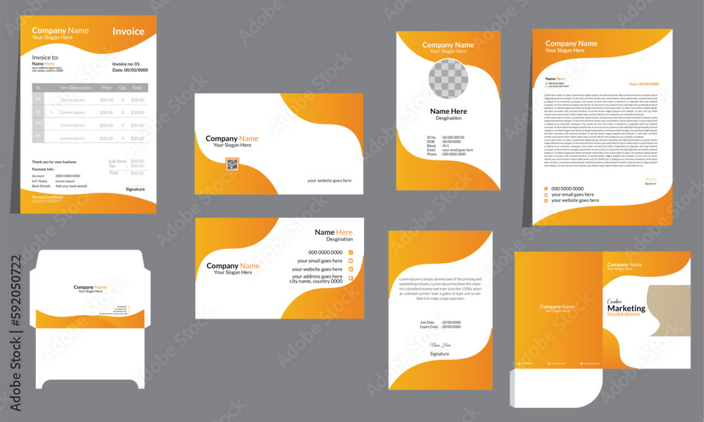Εκτύπωση καμβά Stationery Design,Corporate identity branding design,Template for business and respectable company