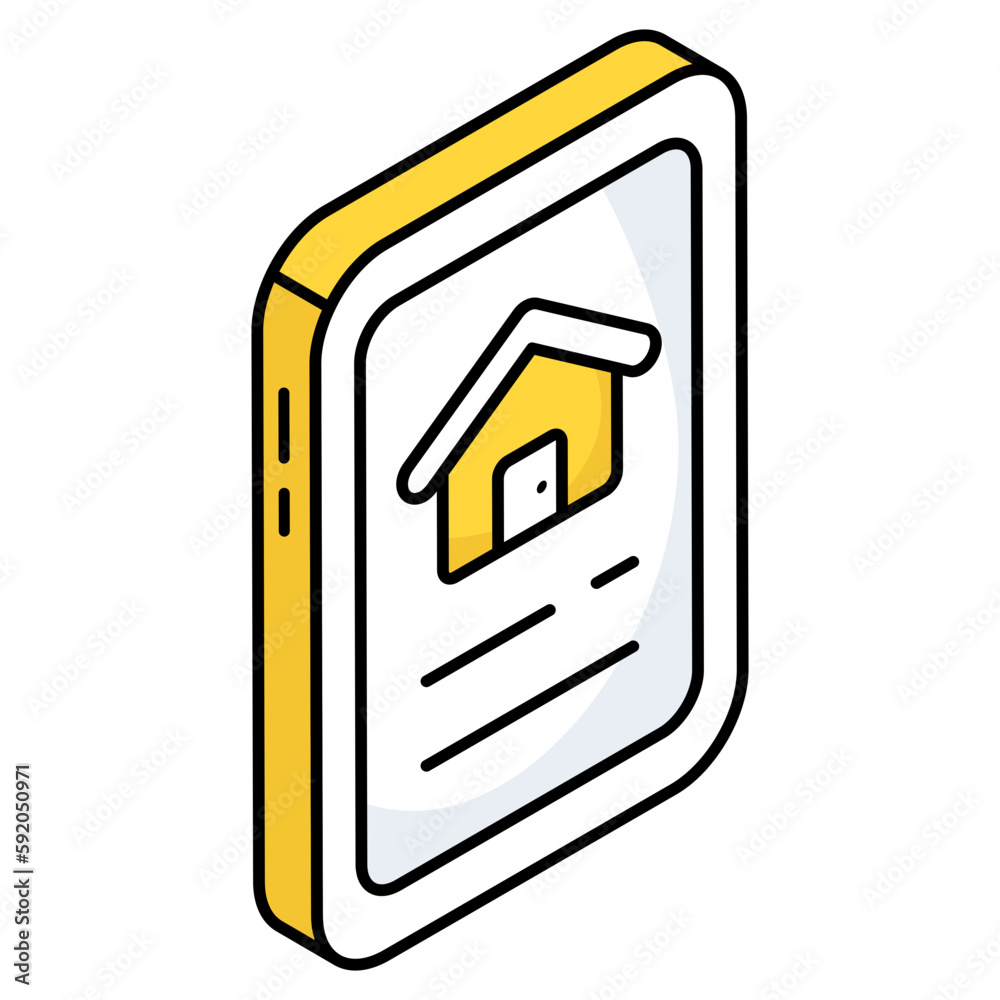 Conceptual flat design icon of mobile real estate Conceptual flat design icon of mobile real estate