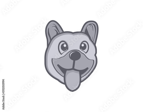 dog head vector logo illustration