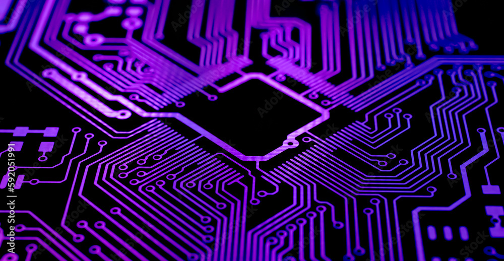 printed circuit. layout of tracks.