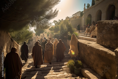 Canvastavla Procession on the Mount of Olives - AI Generated