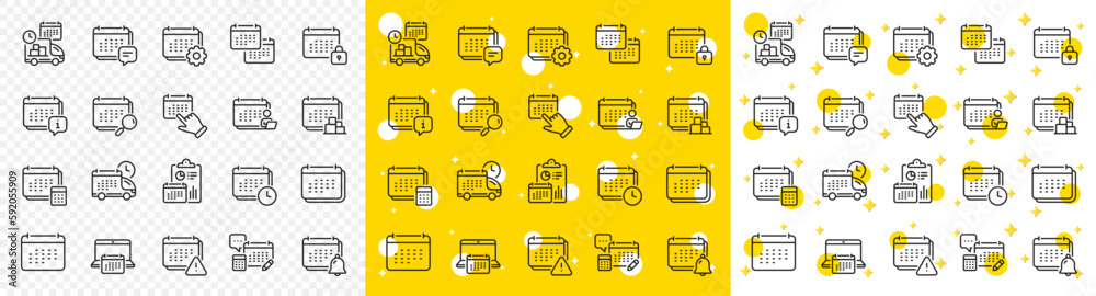 Schedule appointment, Event date, Time planner line icons. Calendar line icons. Account report, Delivery schedule and Diary planner. Event calendar, Deadline notification and month report. Vector Schedule appointment, Event date, Time planner line icons. Calendar line icons. Account report, Delivery schedule and Diary planner. Event calendar, Deadline notification and month report. Vector