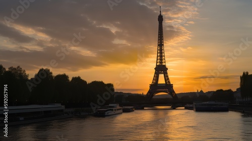 The Eiffel Tower at Sunset © Emojibb.Family