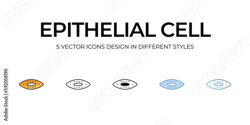 Epithelial Cell Icon Design in Five style with Editable Stroke. Line, Solid, Flat Line, Duo Tone Color, and Color Gradient Line. Suitable for Web Page, Mobile App, UI, UX and GUI design.