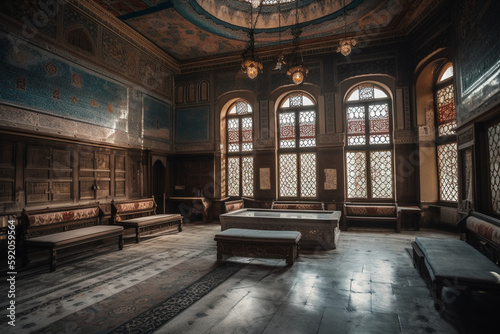 ottoman palace interior Generative AI © Bora