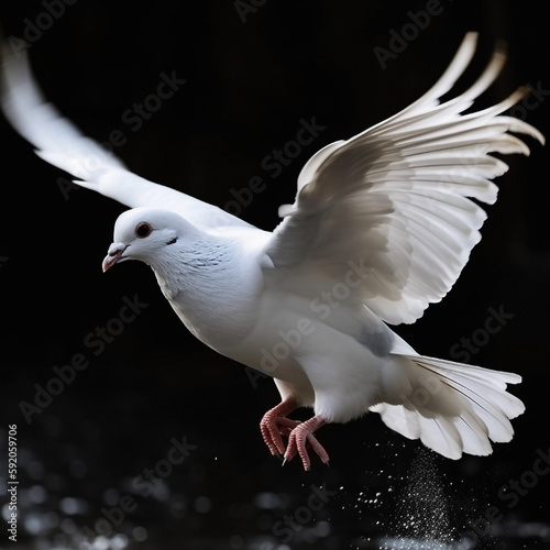 a white pigeon flying