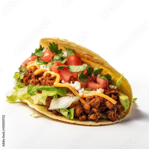 a taco in a white background
