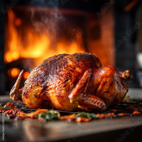 a roasted chicken