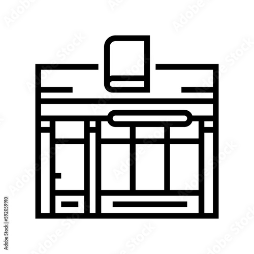 bookshop shop line icon vector illustration