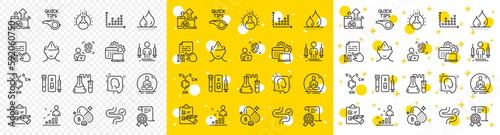 Outline Certificate, Blood and saliva test and Yoga line icons pack for web with Chemistry experiment, Qr code, Dot plot line icon. Tutorials, Chemical formula, 5g internet pictogram icon. Vector