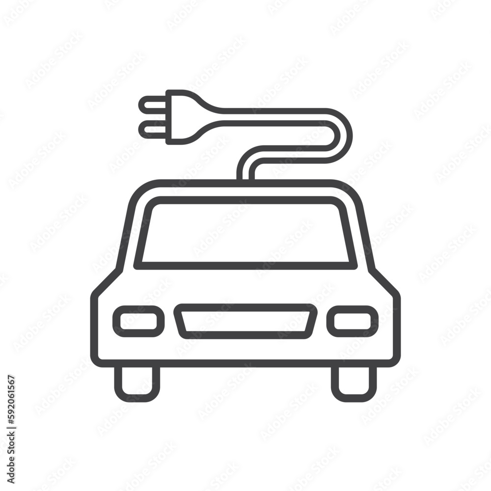 Electric car Icon - Car Charging Icon
