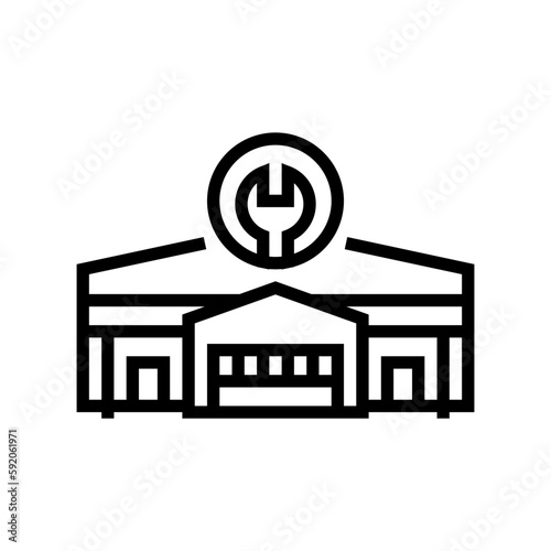 hardware shop shop line icon vector illustration