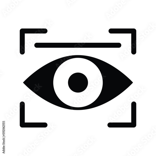 eye recognition solid icon illustration vector graphic