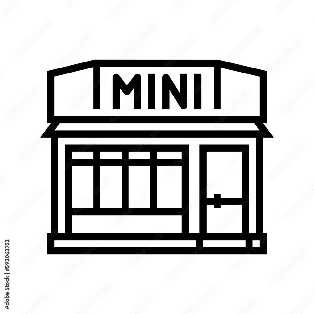 minimart shop line icon vector illustration minimart shop line icon vector illustration
