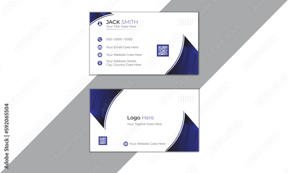 Flat gradation business card inspiration. Simple and clean design with a logo and a place for a photo. Creative layout corporate identity.