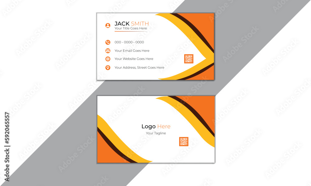 Simple and clean design with a logo and a place for a photo. Creative layout corporate identity.