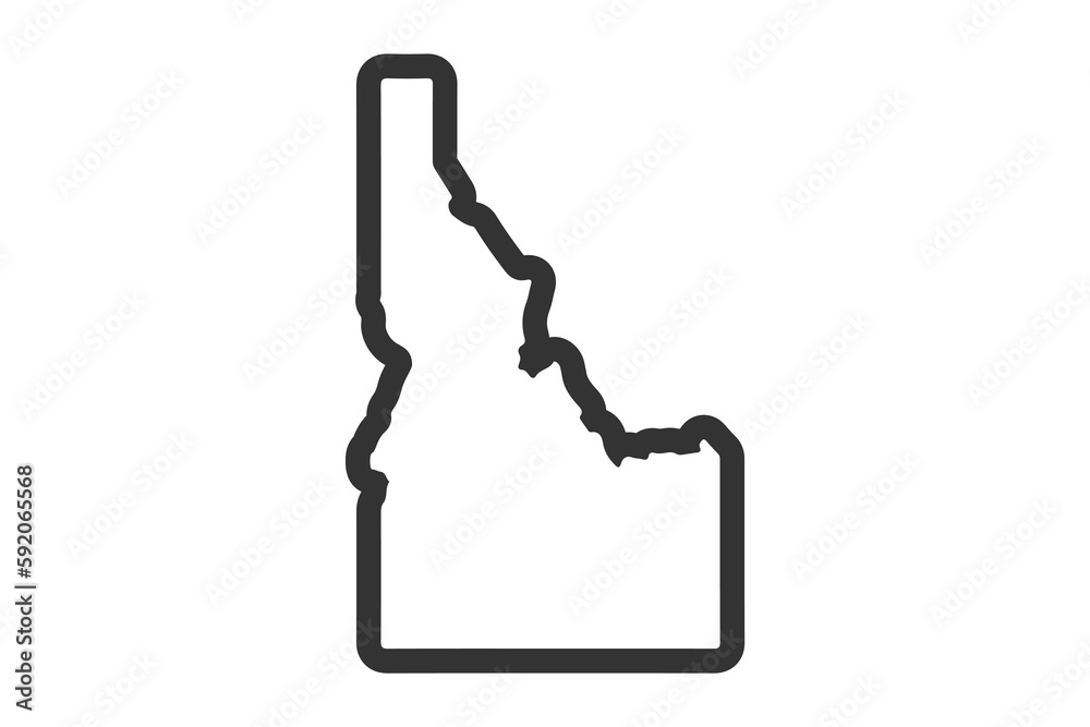 Idaho outline symbol. US state map. Vector illustration Idaho outline symbol. US state map. Vector illustration