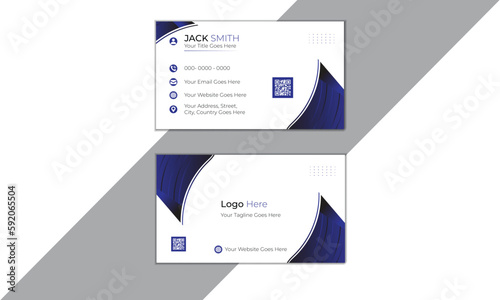 Flat gradation business card inspiration. Simple and clean design with a logo and a place for a photo. Creative layout corporate identity.