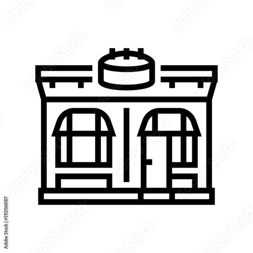 patisserie store line icon vector illustration