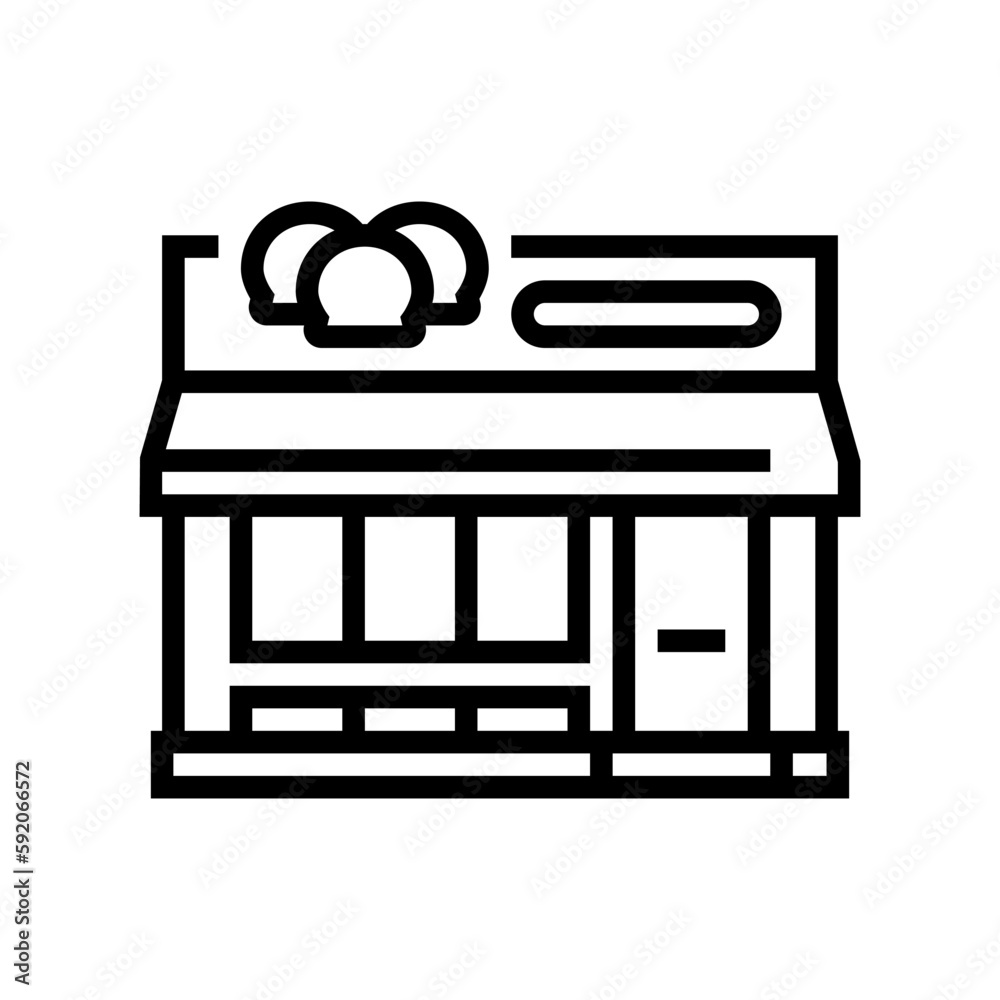 sweet shop store line icon vector illustration sweet shop store line icon vector illustration