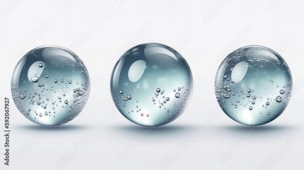 Water bubbles set isolated on white background. Generative ai Water bubbles set isolated on white background. Generative ai