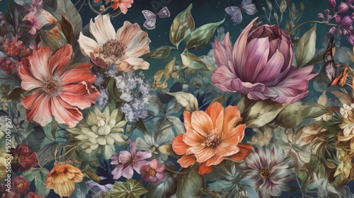 Lot of flowers. Generative ai