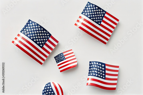 Small paper american flag. Happy Labor Day. Generative Ai