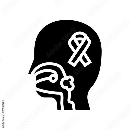 oral cancer glyph icon vector illustration