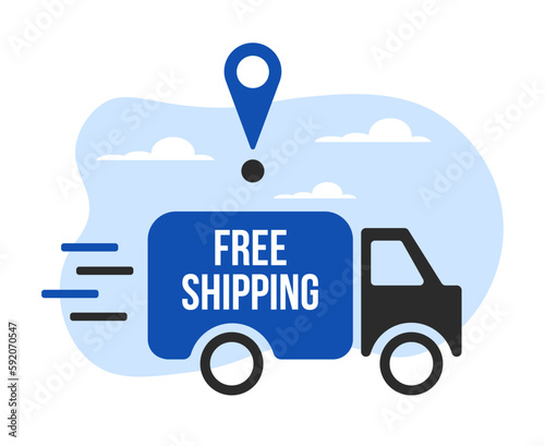 Delivery icon. Free shipping. Vector illustration of a delivery truck