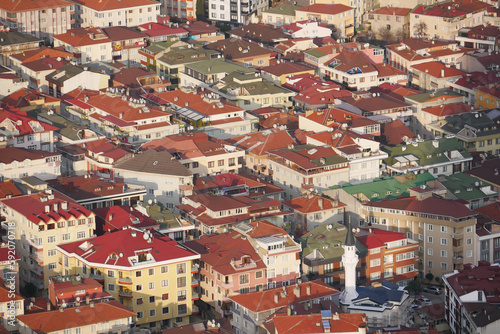 high angle view of residences buildings in Istanbul city