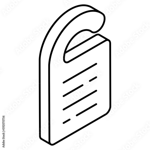 An editable design icon of door hanger knob