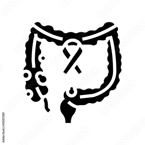colon rectal cancer glyph icon vector illustration