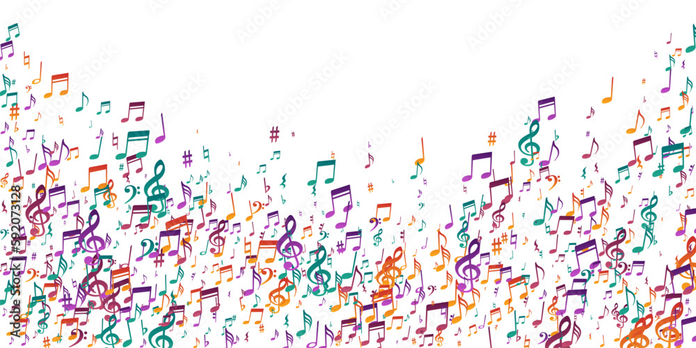 Fototapeta premium Music note icons vector background. Song notation
