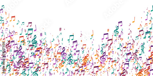 Music note icons vector background. Song notation