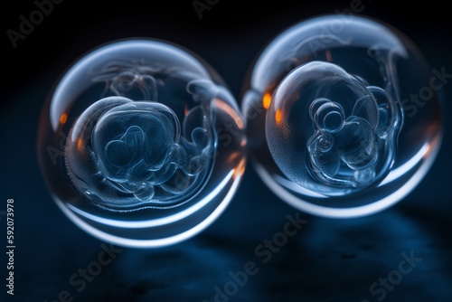 artificial insemination egg freezing embryos with blue background