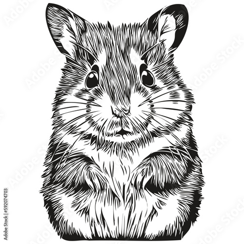 Cute kids hand drawn nursery poster with hamster animal hamsters