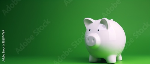 piggy bank with green background