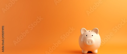 piggy bank on orange