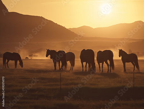 Horses at Sunrise © Maxim