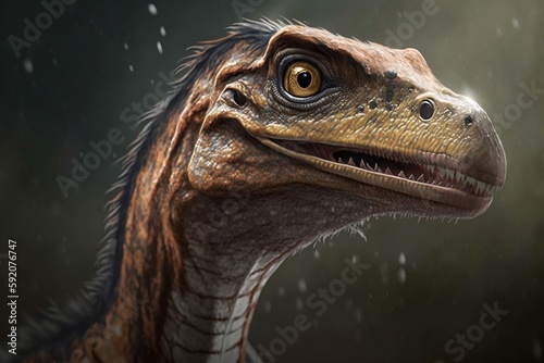 Close-Up Portrait of a Raptor. Generative AI
