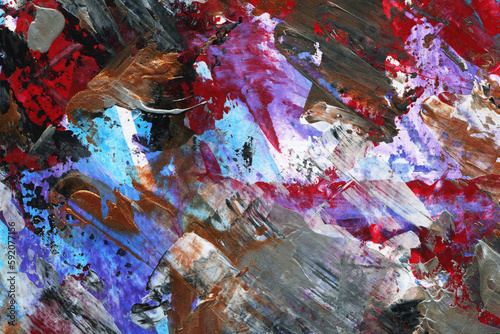 Hand drawn abstract multicolored acrylic texture. Colourful background.