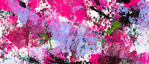 Creative banner with hand drawn abstract multicolored acrylic texture. Colourful backdrop.