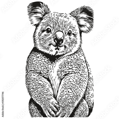 Portrait of a cute Koala on a white background koala bear