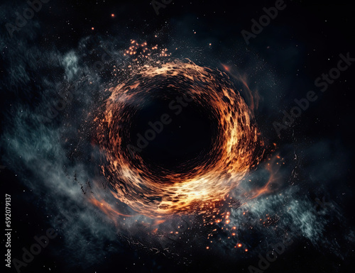 Black Hole Background, Outer Space, Planets, Stars, Graphical Resource. Generative AI