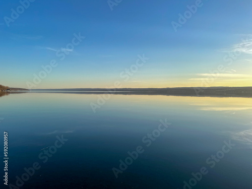 sunset over the lake