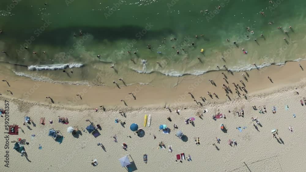 Aerial top down shot of Cottesloe Beach in Perth, Western Australia Aerial top down shot of Cottesloe Beach in Perth, Western Australia