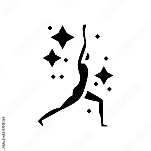 movement meditation yoga glyph icon vector illustration