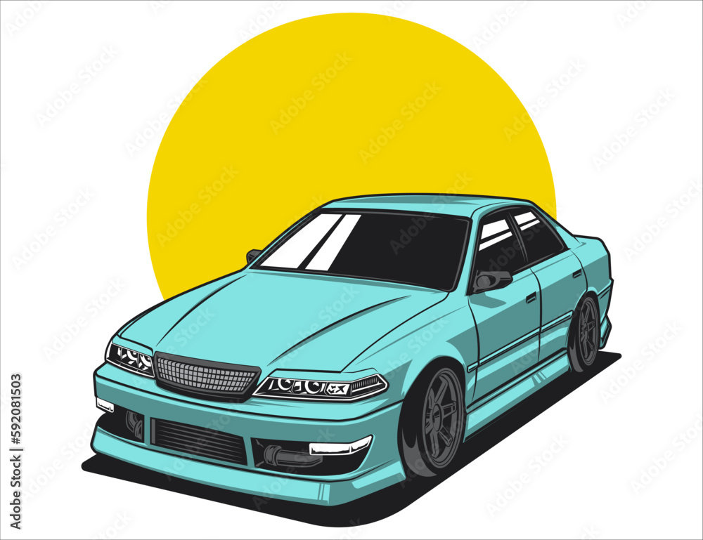 isolated 90s car vector illustration design graphic