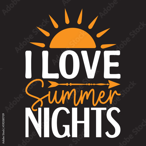 I Love Summer Nights t-shirt design best selling funny t-shirt design typography creative custom, and t-shirt design.